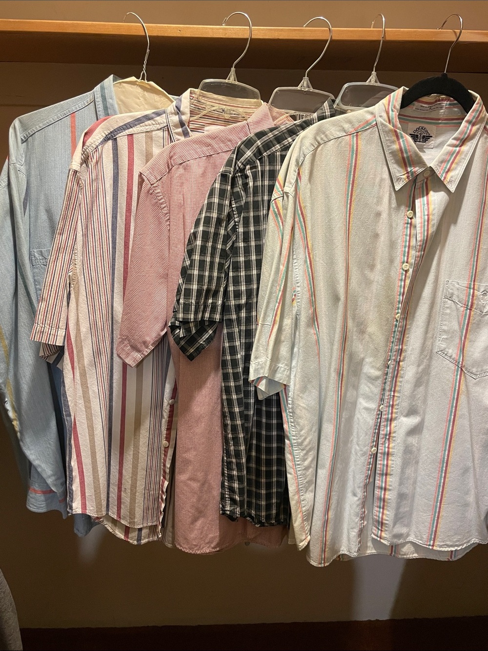 Dockers LOT Men's Short-Sleeve Button-Up Shirt - Light Blue & Multicolor Stripes
